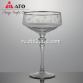 Ato Glassware Выгравированная гравированная винтажная винная бокал